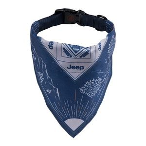 Jeep New Backroads Bandana on Dog Collar (M) Wrinkle Resistant for Med Size Dogs